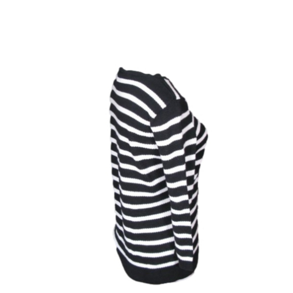 LAUREN Ralph Lauren Black/White Stripe Linen 3/4 Sleeve Top Size M - Picture 5 of 5